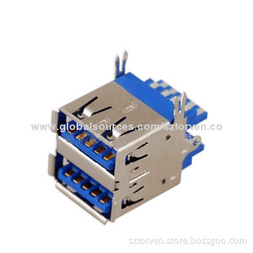 USB Connector 3.0 Double Stack Female Solder B Type